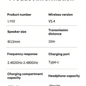 Earbuds Sans Fil Ly02 Avec Réduction De Bruit Enc Pour Appel/contrôle Tactile Avec Port De Charge Usb-c, Écouteurs Pour Les Fêtes, Écouteurs Et Haut-parleur Pour Les Jeux, Microphone - Cadeau De La Saint-valentin