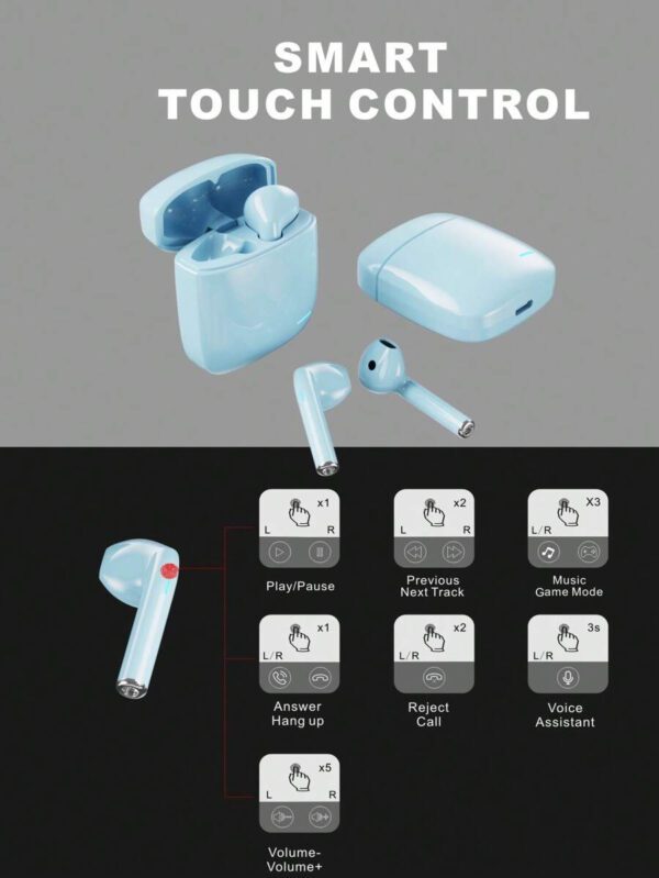 Earbuds Sans Fil Ly02 Avec Réduction De Bruit Enc Pour Appel/contrôle Tactile Avec Port De Charge Usb-c, Écouteurs Pour Les Fêtes, Écouteurs Et Haut-parleur Pour Les Jeux, Microphone - Cadeau De La Saint-valentin – Image 24