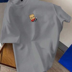 Manfinity Hypemode T-shirt décontracté à col rond, manches courtes avec imprimé de dessin animé mignon pour homme en été. Cadeau pour le petit ami, pour sortir