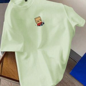 Manfinity Hypemode T-shirt décontracté à col rond, manches courtes avec imprimé de dessin animé mignon pour homme en été. Cadeau pour le petit ami, pour sortir