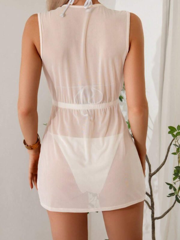 Swim Vcay Robe De Couverture En Maille Transparente Sans Manches Pour Femme – Image 18