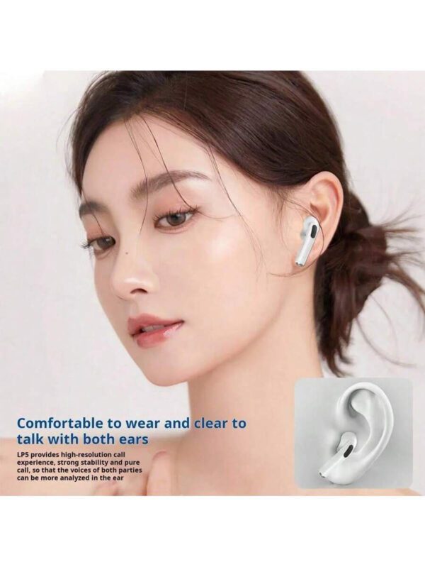 1 pièce Écouteurs Bluetooth sans fil, stéréo intra-auriculaires haute qualité haute fidélité avec microphone, contrôle tactile, compatible avec /// smartphones – Image 4