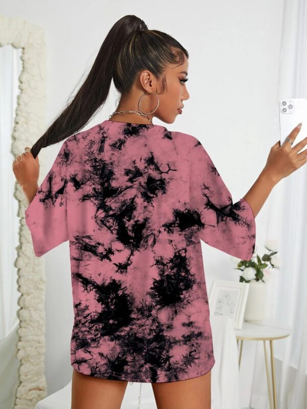 INAWLY T-shirt ample à épaules tombantes tie dye, hauts graphiques pour femmes – Image 23