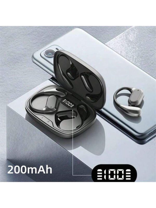 Écouteurs sans fil, écouteurs sans fil Bluetooth 5.4, sans fil pour la course, avec microphone anti-bruit ENC, casque circum-aural à graves 3D profonds, écouteurs de sport avec crochets d'oreille, compatible avec iOS/Android – Image 7