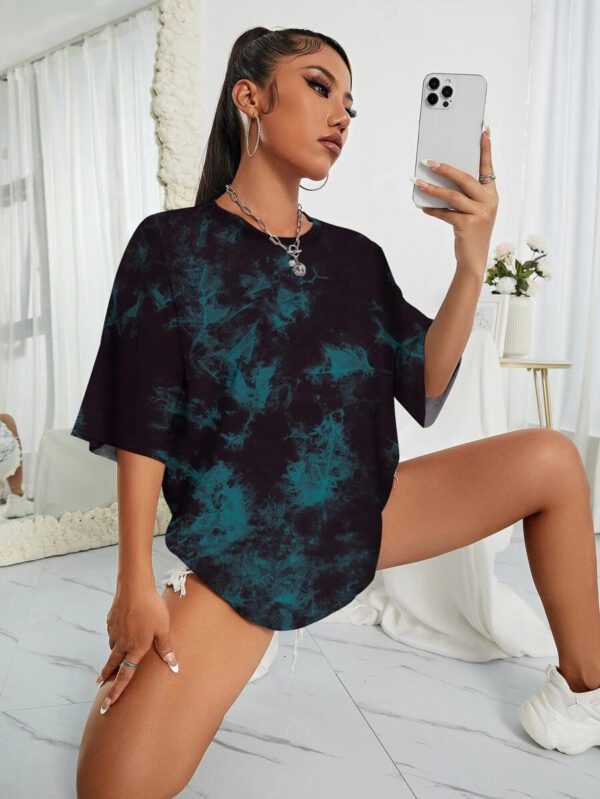 INAWLY T-shirt ample à épaules tombantes tie dye, hauts graphiques pour femmes – Image 32