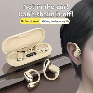 Écouteurs sans fil, écouteurs sans fil Bluetooth 5.4, sans fil pour la course, avec microphone anti-bruit ENC, casque circum-aural à graves 3D profonds, écouteurs de sport avec crochets d'oreille, compatible avec iOS/Android
