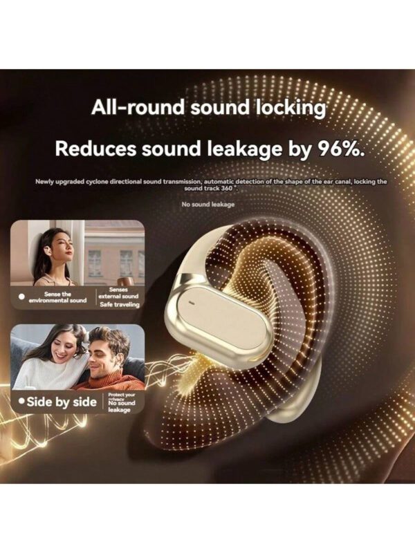 Écouteurs sans fil, écouteurs sans fil Bluetooth 5.4, sans fil pour la course, avec microphone anti-bruit ENC, casque circum-aural à graves 3D profonds, écouteurs de sport avec crochets d'oreille, compatible avec iOS/Android – Image 25