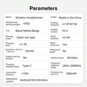 Écouteurs sans fil, écouteurs sans fil Bluetooth 5.4, sans fil pour la course, avec microphone anti-bruit ENC, casque circum-aural à graves 3D profonds, écouteurs de sport avec crochets d'oreille, compatible avec iOS/Android