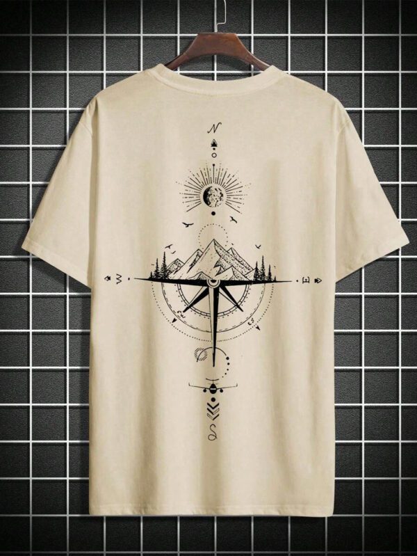 Manfinity LEGND T-shirt à col rond à manches courtes avec imprimé de montagne pour hommes, cadeau pour petit ami, pour sortir – Image 5