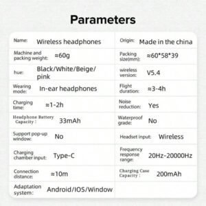 Écouteurs sans fil, écouteurs sans fil Bluetooth 5.4, sans fil pour la course, avec microphone anti-bruit ENC, casque circum-aural à graves 3D profonds, écouteurs de sport avec crochets d'oreille, compatible avec iOS/Android