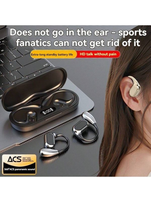 Écouteurs sans fil, écouteurs sans fil Bluetooth 5.4, sans fil pour la course, avec microphone anti-bruit ENC, casque circum-aural à graves 3D profonds, écouteurs de sport avec crochets d'oreille, compatible avec iOS/Android – Image 21