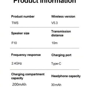 Écouteurs sans fil véritables - compatibles avec Apple et Android, microphone intégré, écouteurs résistants à la transpiration, jusqu'à 24 heures d'autonomie - blanc, écouteurs  sans fil, Airbus's, pour étui Airpuds, autonomie de la batterie (200 mAh), nom Bluetooth (TWS)