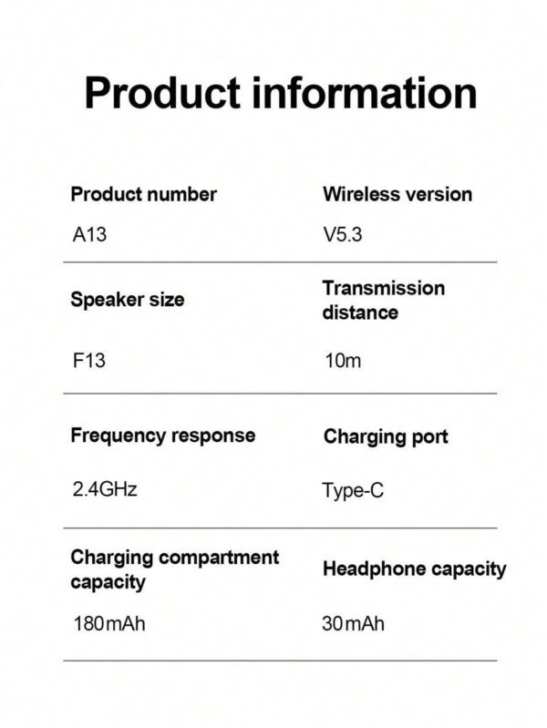 Écouteurs sans fil véritables - compatibles avec Apple et Android, microphone intégré, écouteurs résistants à la transpiration, jusqu'à 24 heures d'autonomie - blanc, écouteurs  sans fil, Airbus's, pour étui Airpuds, autonomie de la batterie (200 mAh), nom Bluetooth (TWS) – Image 16