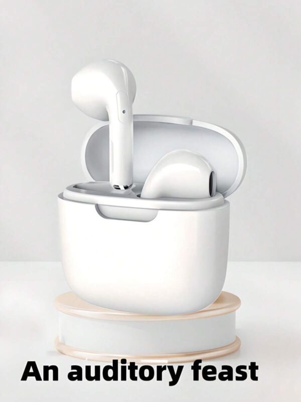 Écouteurs sans fil véritables - compatibles avec Apple et Android, microphone intégré, écouteurs résistants à la transpiration, jusqu'à 24 heures d'autonomie - blanc, écouteurs  sans fil, Airbus's, pour étui Airpuds, autonomie (200 mAh), nom Bluetooth "TWS" – Image 2