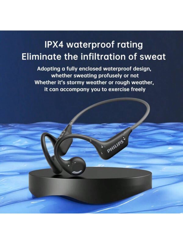 PHILIPS Casque Bluetooth sans fil TAA1708 Batterie grande capacité Confortable à porter Autonomie de la batterie longue durée IP54 étanche à l'eau et à la poussière Grand diaphragme dynamique Champ sonore surround panoramique Noir – Image 5