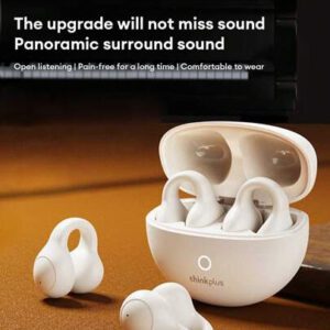 Lenovo Écouteurs Bluetooth Lenovo LP25, design à crochet d'oreille, Bluetooth 5.4, suppression de bruit d'appel ENC, longue durée de vie de la batterie, contrôle tactile intelligent, compatible avec les tablettes Apple iOS et Android