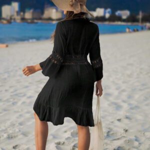 Swim Vcay Kimono En Crochet À Volants