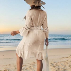 Swim Vcay Kimono En Crochet À Volants