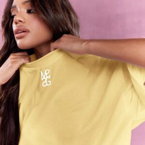 MISSGUIDED T-shirt surdimensionné à col rond et logo brodé