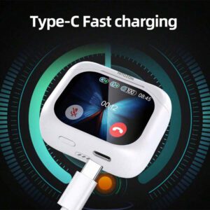 HITOZON Écouteurs sans fil HITOZON avec boîtier de charge à écran tactile, écouteurs stéréo avec microphone intégré, casque intra-auriculaire avec réduction de bruit pour smartphones, ordinateurs, ordinateurs portables, sport
