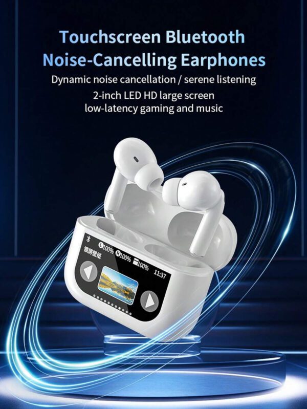 HITOZON Écouteurs sans fil HITOZON avec boîtier de charge à écran tactile, écouteurs stéréo avec microphone intégré, casque intra-auriculaire avec réduction de bruit pour smartphones, ordinateurs, ordinateurs portables, sport – Image 13