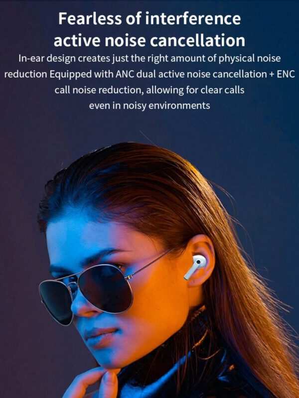 HITOZON Écouteurs sans fil HITOZON avec boîtier de charge à écran tactile, écouteurs stéréo avec microphone intégré, casque intra-auriculaire avec réduction de bruit pour smartphones, ordinateurs, ordinateurs portables, sport – Image 21