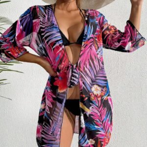 Swim Lushoire Cardigan Kimono Imprimé Tropical Femme Carnaval