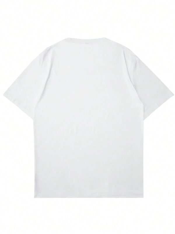 T-shirt à manches courtes col rond avec imprimé cœur simple pour homme – Image 3