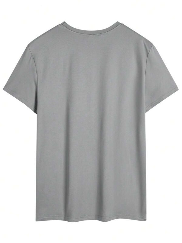 T-shirt à manches courtes col rond avec imprimé cœur simple pour homme – Image 8
