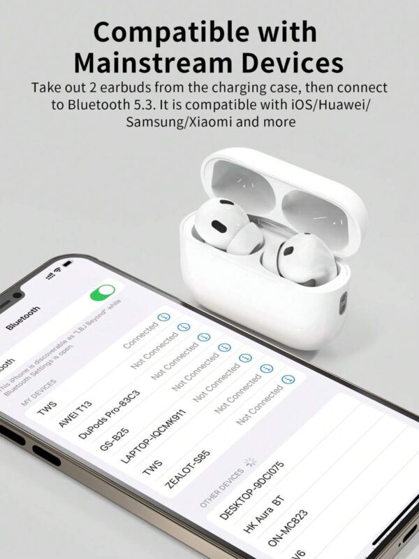 Écouteurs sans fil. Équipement audio pour usage quotidien. Conception compacte et portable avec boîtier de charge pour la musique, les appels et le confort en déplacement – Image 11