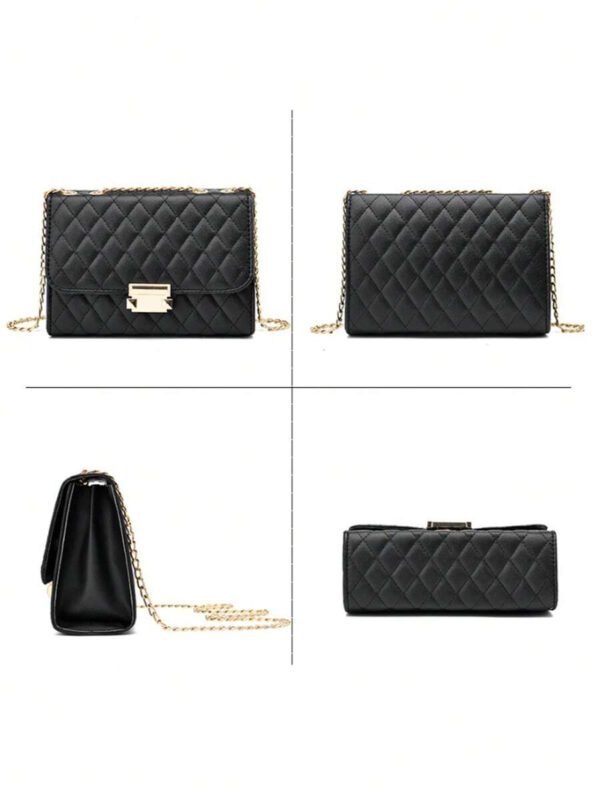 1 pièce Sac à main carré , sangle en métal réglable, à porter à l'épaule ou à la main, style attrayant et élégant, minimaliste polyvalent, mettant en valeur le charme féminin, adapté comme cadeau – Image 8