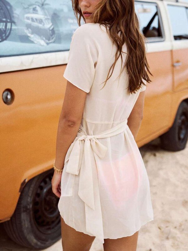 Swim Vcay Kimono Unicolore À Nœud – Image 18