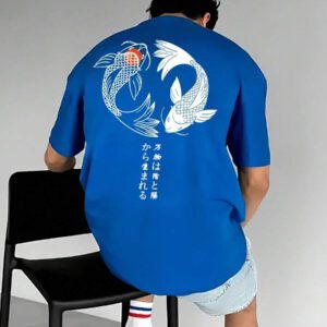 T-shirt ample à manches courtes imprimé pour hommes | Conception exquise | Essentiel pour l'été | Facile à assortir, met en valeur votre style