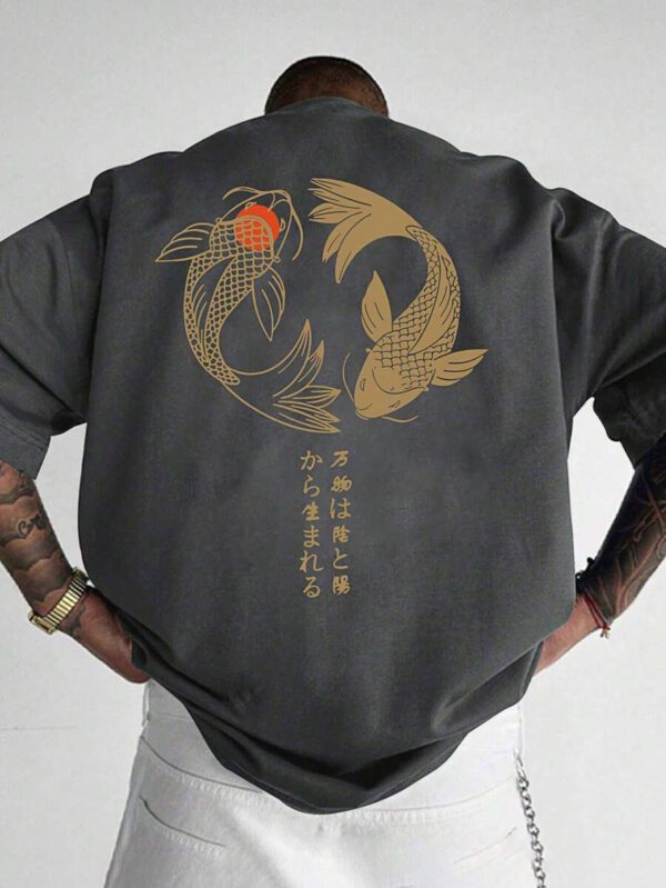 T-shirt ample à manches courtes imprimé pour hommes | Conception exquise | Essentiel pour l'été | Facile à assortir, met en valeur votre style – Image 59