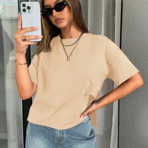 Siren Gaze T-shirt basique pour femmes été à l"avant court et à l"arrière long