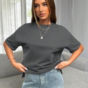 Siren Gaze T-shirt basique pour femmes été à l"avant court et à l"arrière long
