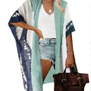 Beautiful Nomad Kimono femme cache-maillot en tie-dye aux couleurs contrastées