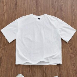 SWAVVY T-shirt court ample blanc pour homme, style été