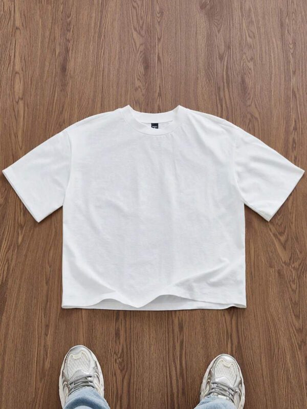 SWAVVY T-shirt court ample blanc pour homme, style été – Image 3