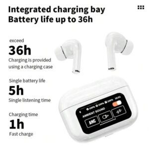 1 pièce Écouteurs Bluetooth sans fil avec affichage LED, stéréo haute fidélité, son haute qualité pour le jeu et les sports, compatible avec l'iPhone, petit et portable, son stéréo immersif, contrôle tactile intuitif, écouteurs sans fil intra-auriculaires mini avec boîtier de charge