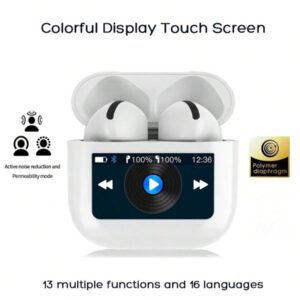 1 pièce Écouteurs Bluetooth sans fil avec affichage LED, stéréo haute fidélité, son haute qualité pour le jeu et les sports, compatible avec l'iPhone, petit et portable, son stéréo immersif, contrôle tactile intuitif, écouteurs sans fil intra-auriculaires mini avec boîtier de charge