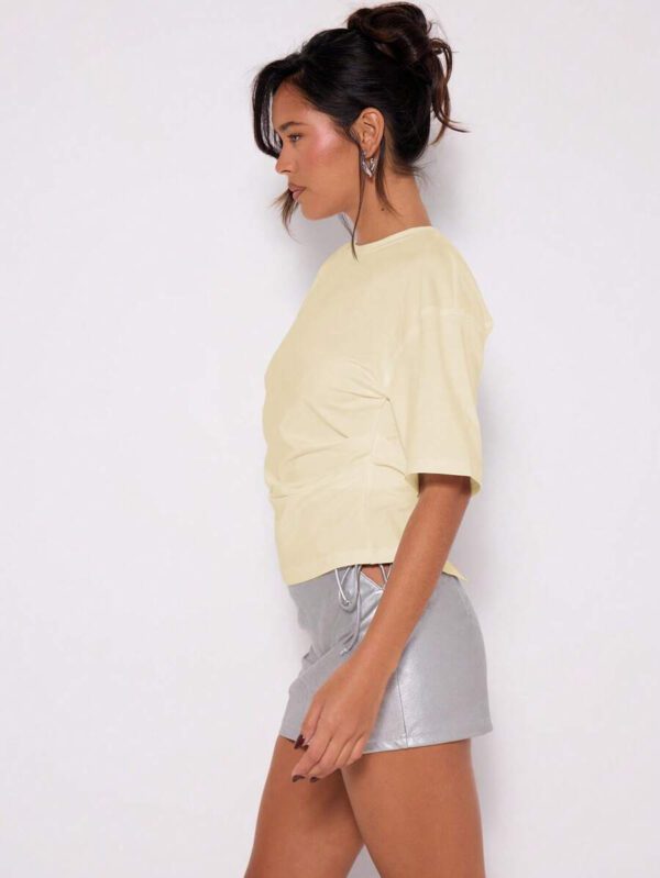 MUSERA T-shirt drapé à taille cintrée, basiques décontractés pour l'été, le printemps, les vacances, l'aéroport, les jours fériés, oversize pour l'automne et l'hiver – Image 14