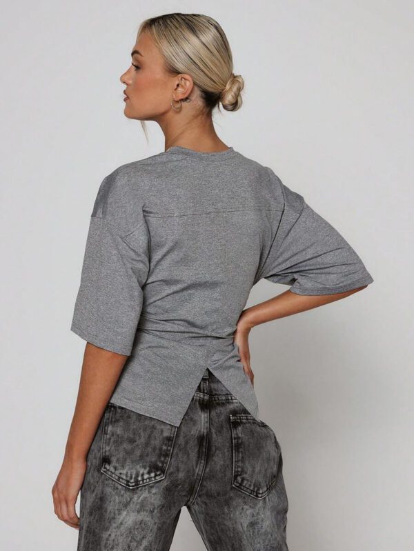 MUSERA T-shirt drapé à taille cintrée, basiques décontractés pour l'été, le printemps, les vacances, l'aéroport, les jours fériés, oversize pour l'automne et l'hiver – Image 20