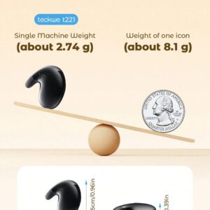 Teckwe Écouteurs sans fil, casque d'écoute de sommeil intra-auriculaire avec écran LED numérique 5.1, diaphragme acoustique bio-imité à huit noyaux. Cadeau de la Saint-Valentin, cadeau de Noël, indispensables pour l'automne et l'hiver, accessoires de camping, fournitures de camping, indispensables de vacances