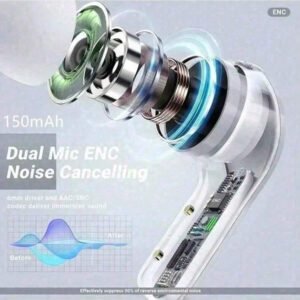 Écouteurs Bluetooth sans fil originaux T2 avec affichage numérique LED, casque antibruit HIFI stéréo transparent pour téléphones
