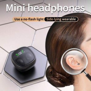 Écouteurs intra-auriculaires sans fil compacts avec contrôle tactile, mini-casque sans fil, son stéréo haute-fidélité, boîtier de charge LED, microphone intégré, convient pour le sport, le travail, les voyages, le sommeil