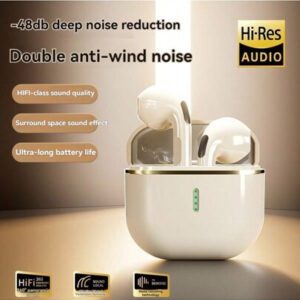 Écouteurs sans fil design, partiellement insérés dans l'oreille, avec contrôle tactile intelligent, appairage automatique et fonctions d'assistant vocal. Audio haute performance, idéal pour les sports et les activités de plein air, confortable, appairage instantané, compatible avec Samsung et