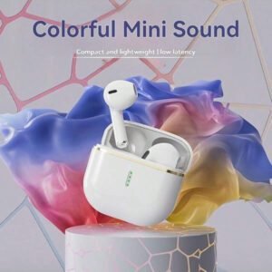 Écouteurs sans fil design, partiellement insérés dans l'oreille, avec contrôle tactile intelligent, appairage automatique et fonctions d'assistant vocal. Audio haute performance, idéal pour les sports et les activités de plein air, confortable, appairage instantané, compatible avec Samsung et