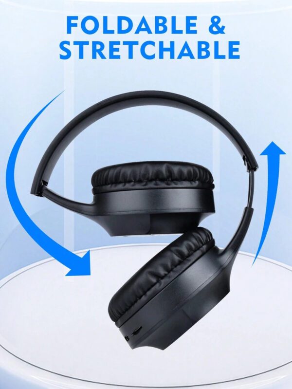 Casque sans fil antibruit, sur-oreille, design rétractable et pliable, convient pour smartphone, cadeau pour le Nouvel An et la Saint-Valentin, USB-C, stéréo Hi-Fi avec basses, appels mains libres clairs – Image 22