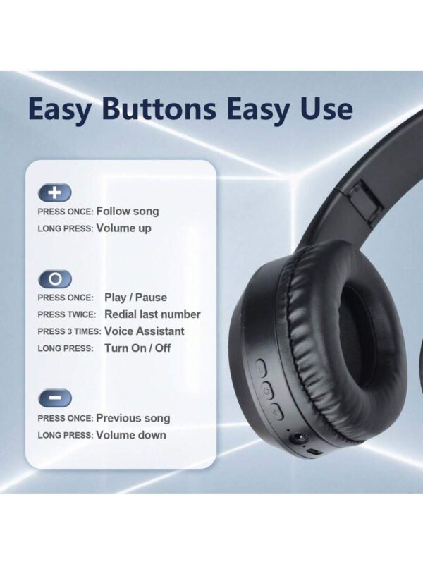 Casque sans fil antibruit, sur-oreille, design rétractable et pliable, convient pour smartphone, cadeau pour le Nouvel An et la Saint-Valentin, USB-C, stéréo Hi-Fi avec basses, appels mains libres clairs – Image 32